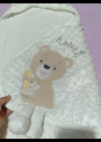 Nakışlı Beyaz Bebek Battaniyesi - Görsel 5