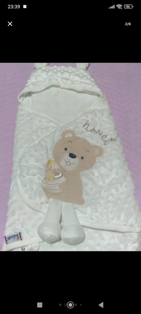 Nakışlı Beyaz Bebek Battaniyesi - Görsel 2