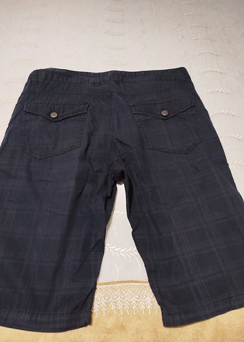 Lacivert Erkek Kot Şort Bol Kesim - Görsel 4