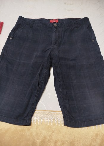 Lacivert Erkek Kot Şort Bol Kesim - Görsel 2