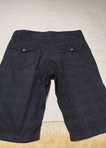 Lacivert Erkek Kot Şort Bol Kesim - Görsel 5