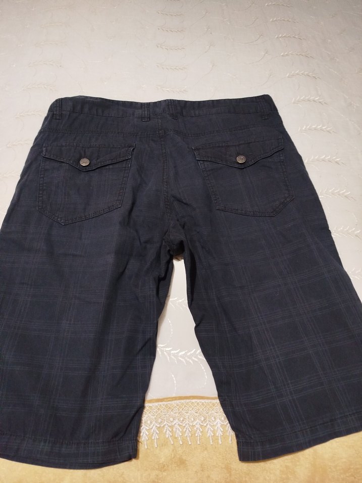 Lacivert Erkek Kot Şort Bol Kesim - Görsel 4