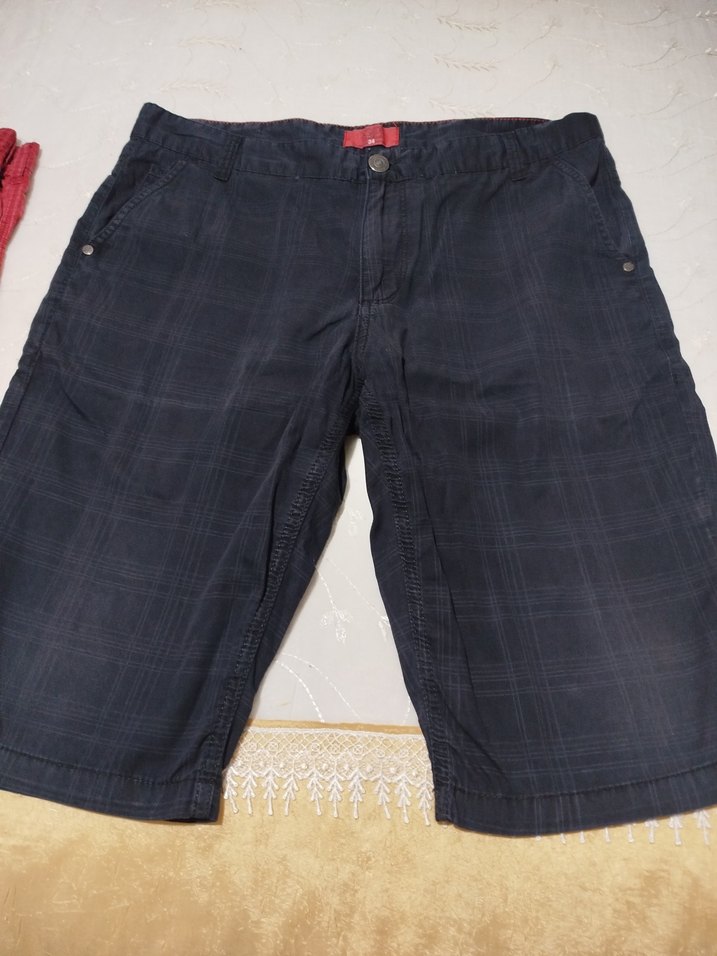 Lacivert Erkek Kot Şort Bol Kesim - Görsel 2