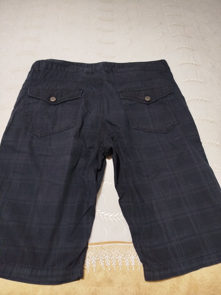 Lacivert Erkek Kot Şort Bol Kesim - Görsel 5