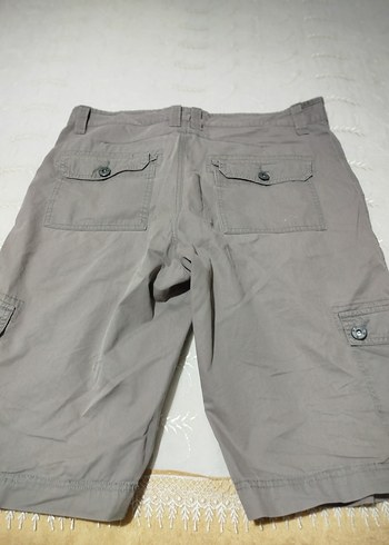 Gri Erkek Kemerli Mini Şort - Görsel 5