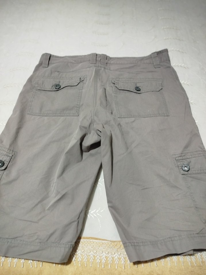 Gri Erkek Kemerli Mini Şort - Görsel 5