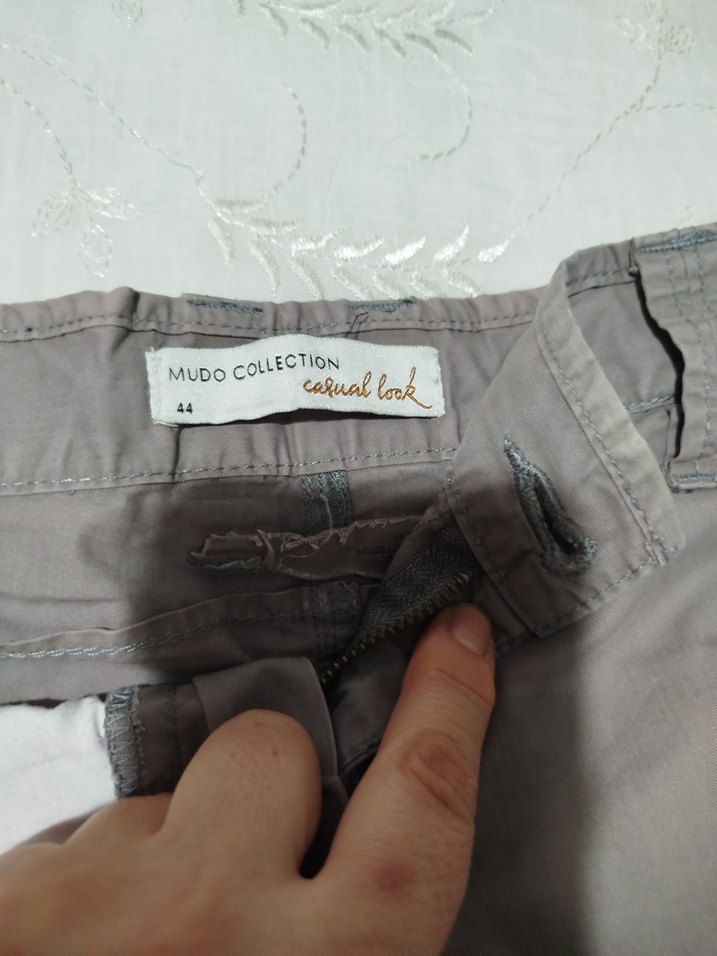 Gri Erkek Kemerli Mini Şort - Görsel 3