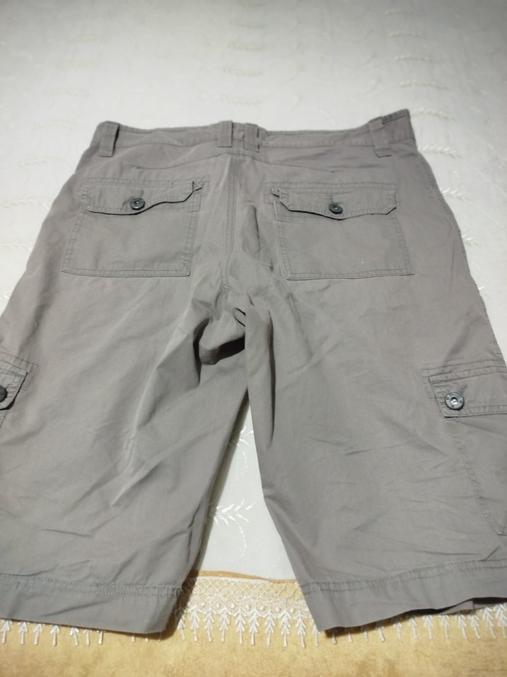 Gri Erkek Kemerli Mini Şort - Görsel 4