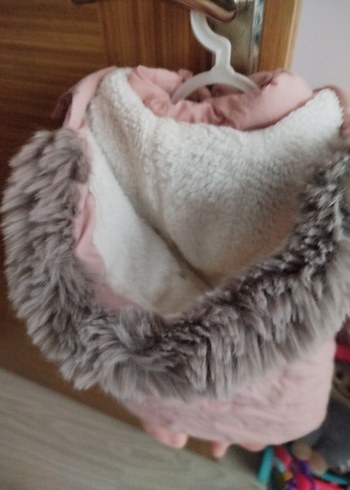 Düğmeli Pembe Kız Çocuk Mont - Görsel 7