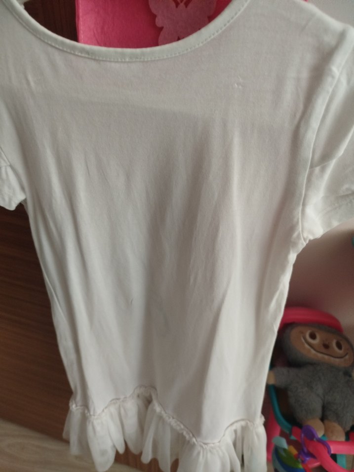 Kız Çocuk Beyaz Kısa Kollu elbise - Görsel 4