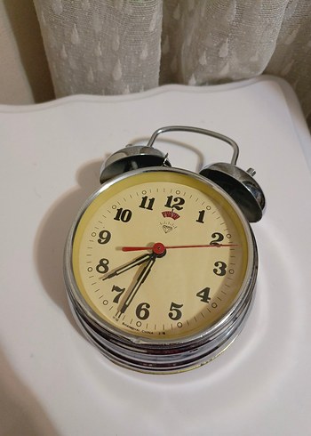  Nostaljik SHANGHAI Kurmalı Çift Zilli Alarm Saat - Görsel 2