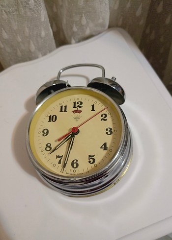  Nostaljik SHANGHAI Kurmalı Çift Zilli Alarm Saat - Görsel 3