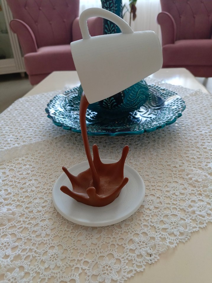 Kahverengi Sütlü Kahve Fincanı Dekoru - Görsel 3