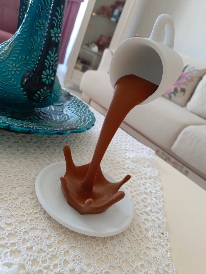 Kahverengi Sütlü Kahve Fincanı Dekoru - Görsel 2