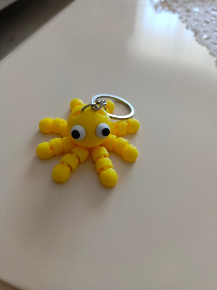 Sarı Ahtapot Figürlü Anahtarlık - Görsel 2