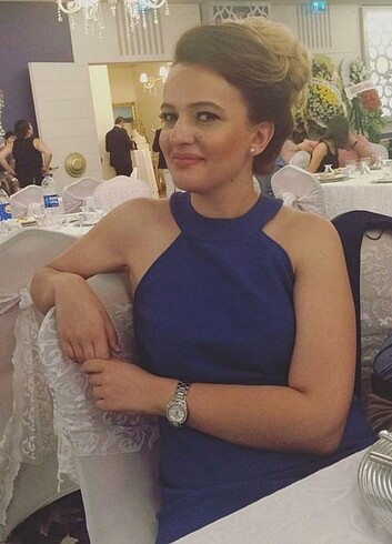 xl Beden Koton mavi elbise