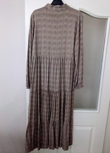 Zara elbise kareli 44 beden boydan elbise