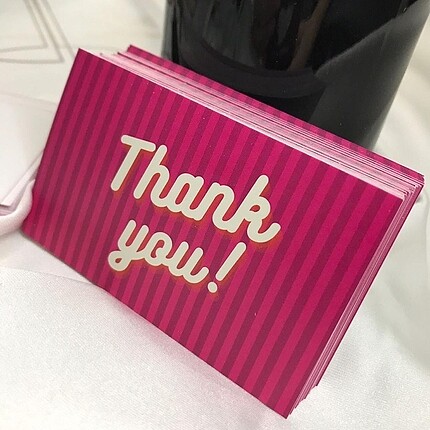 Pembe Thank You Kartı