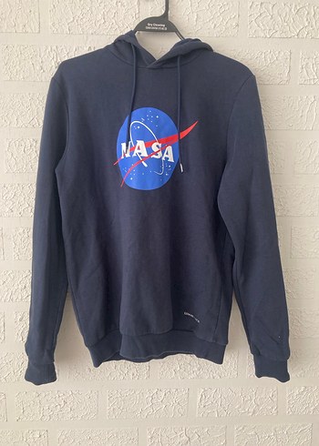 Mavi NASA Baskılı Sweatshirt