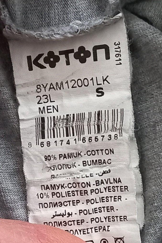 Düğmeli Gri V Yaka Erkek Tişört - Görsel 3