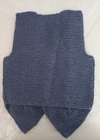 Gri Örgü Erkek Çocuk Yeleği - Görsel 2