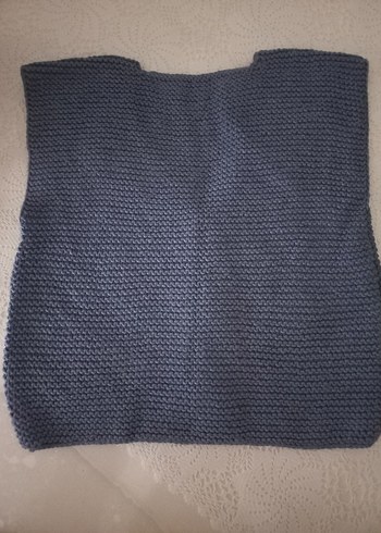 Erkek Çocuk Gri V Yaka Örgü Yelek - Görsel 4