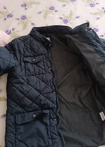 Erkek Çocuk Gri Düğmeli Mont - Görsel 4