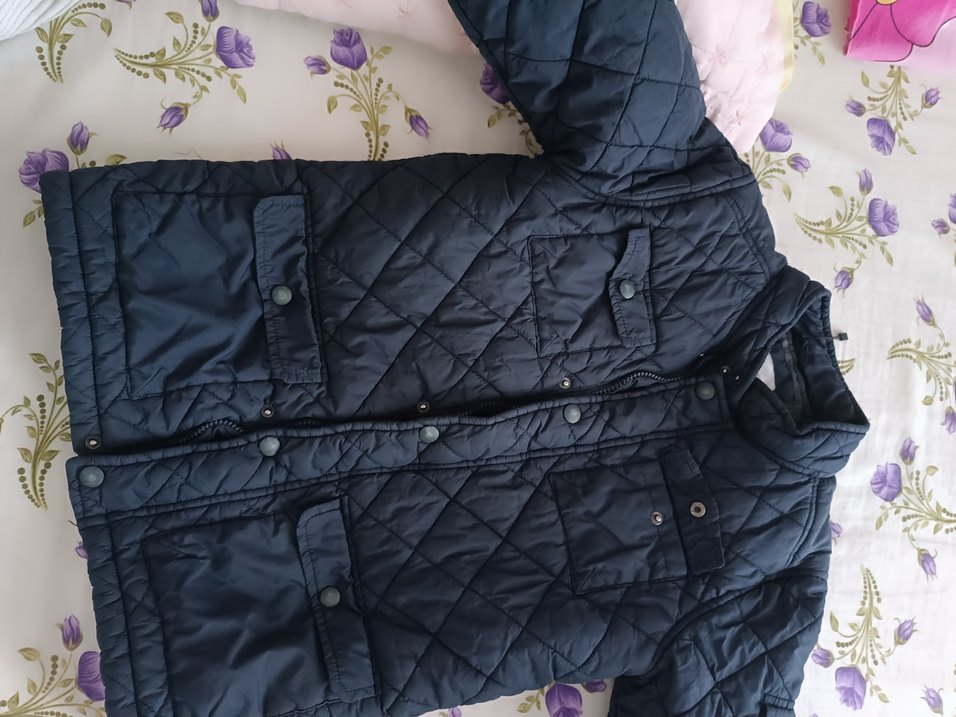 Erkek Çocuk Gri Düğmeli Mont - Görsel 5