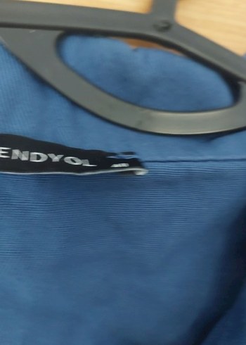 Kadın Kemerli Kolsuz Mavi Keten Tulum - Görsel 4