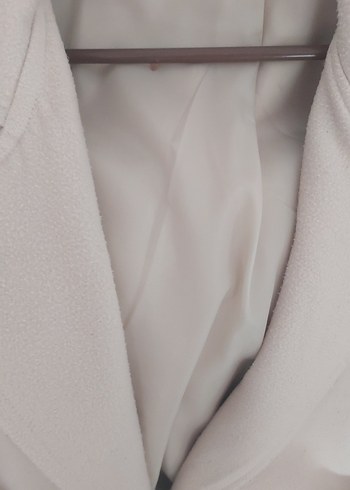 ucuk pembe krem Uzun Kadın Trençkot - Görsel 6