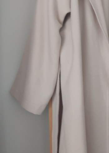 ucuk pembe krem Uzun Kadın Trençkot - Görsel 7