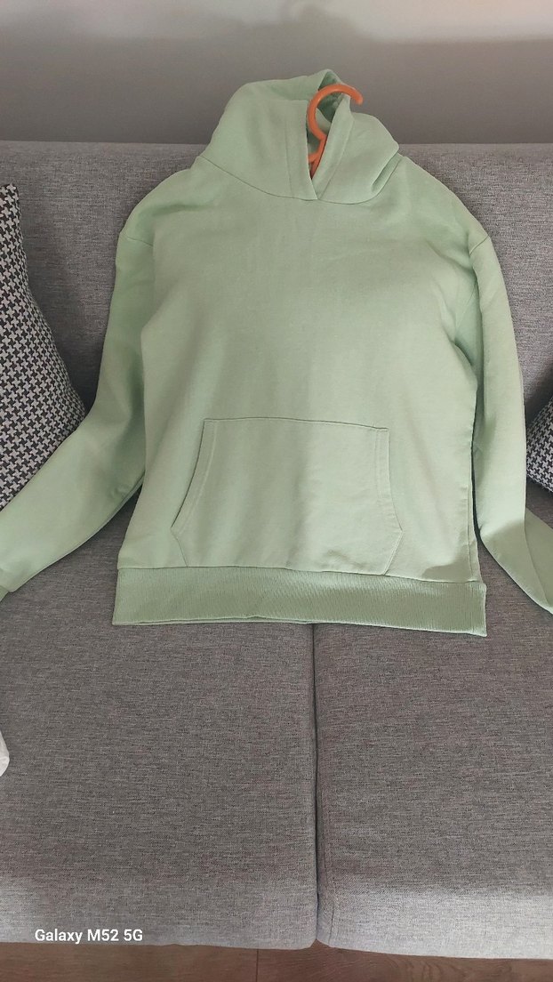 Kadın Pastel Yeşil Kapüşonlu Sweatshirt - Görsel 2