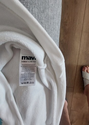 Beyaz Batik Desenli Bohem Kadın Sweatshirt Mavi marka - Görsel 8