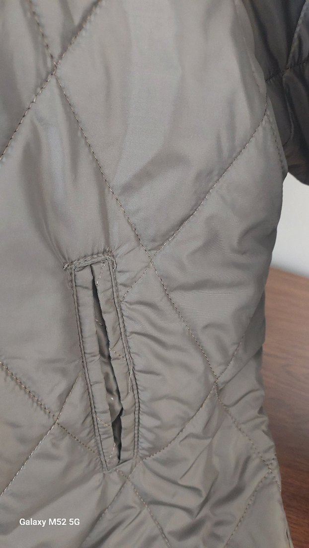 Düğmeli Kadın Uzun Kollu haki kapsonlu kapitoneCeket - Görsel 3