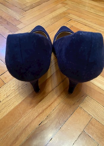 Lacivert Süet Stiletto Kadın Ayakkabı - Görsel 4