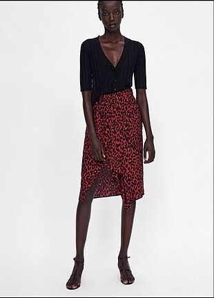 Zara Leopar Desenli Etek
