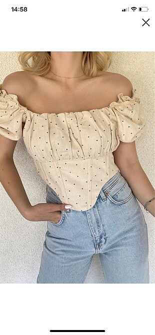 Korse Model Crop Bluz