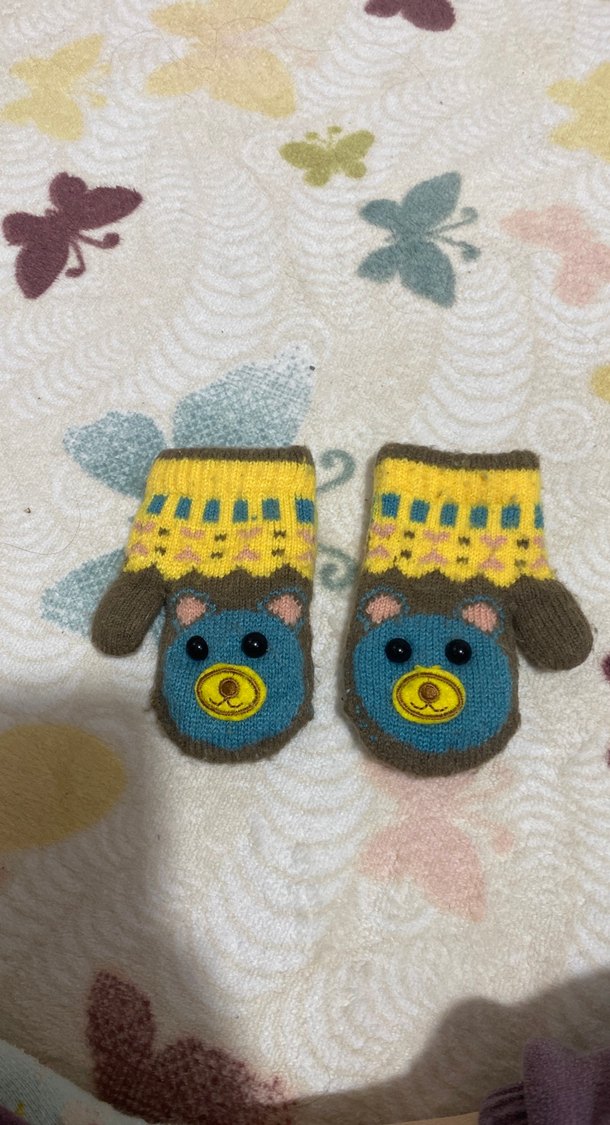 Çocuk Renkli Örgü Eldivenler - Görsel 3