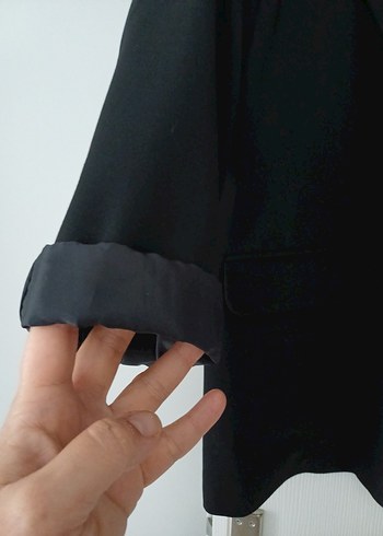 42 Beden Düğmeli Siyah Kadın Blazer Ceket