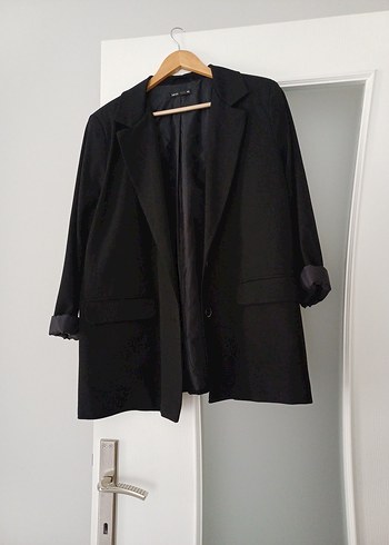 Düğmeli Siyah Kadın Blazer Ceket