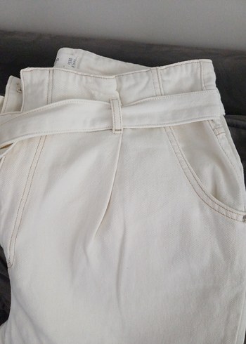 Kemerli kot pantalon