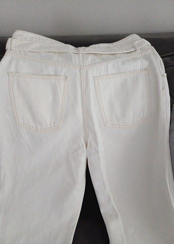 44 Beden beyaz Renk Kemerli kot pantalon
