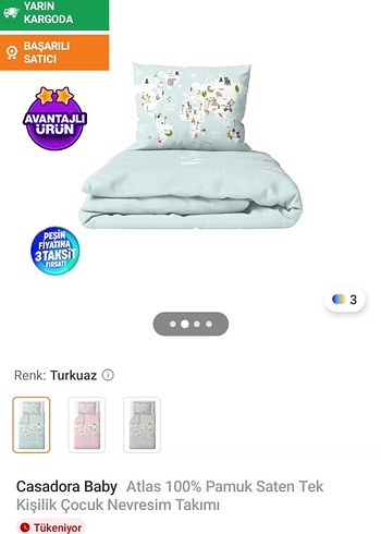 Casadei Casadora Baby Atlas Pamuk Saten Çocuk Nevresim Takımı