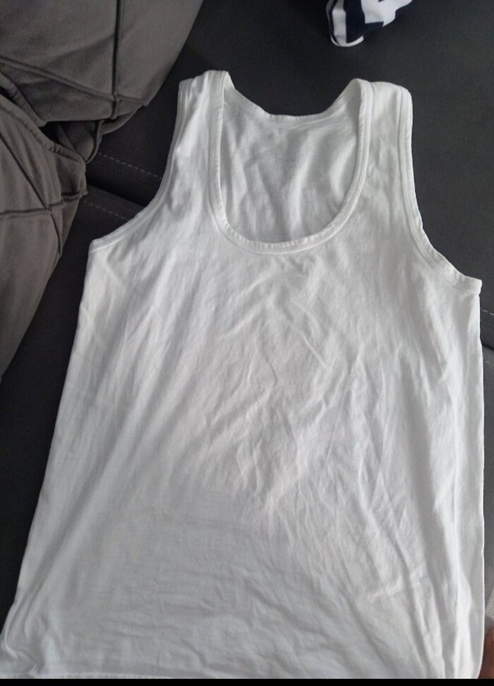 Beyaz Düz Pamuklu atlet - Görsel 2