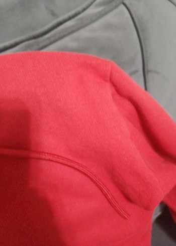 13-14 Yaş Beden kırmızı Renk Kapsonlu sweat ceket