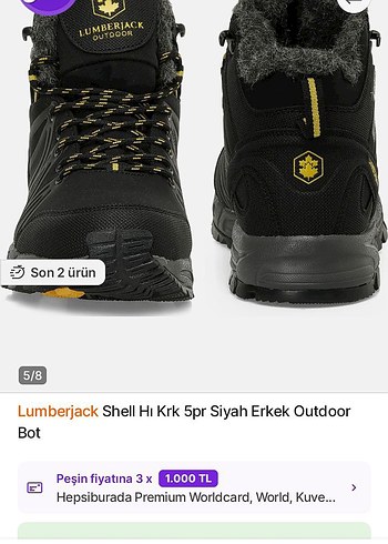 Lumberjack Siyah Erkek Outdoor Bot 
sifir ürün - Görsel 3