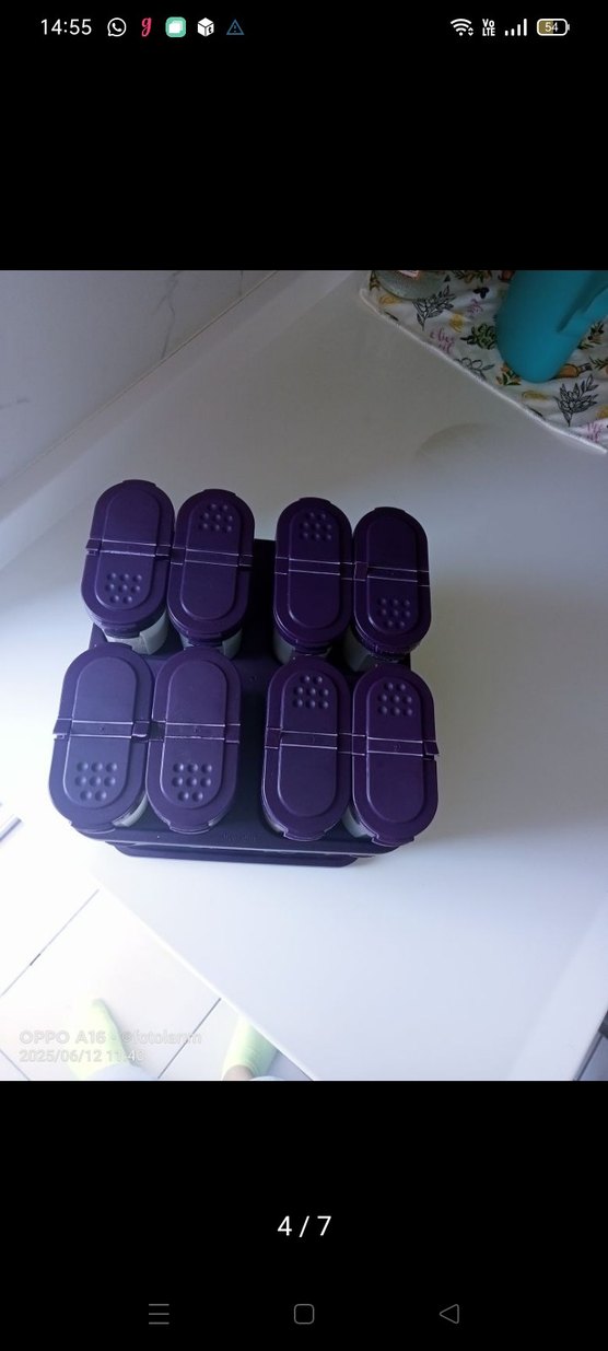 Mor Kapaklı Tupperware Baharatlık Seti - Görsel 5