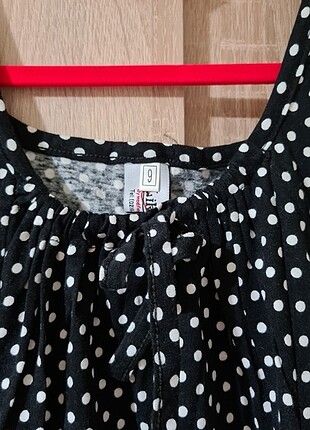 Yazlık puantiyeli uzun pamuklu elbise