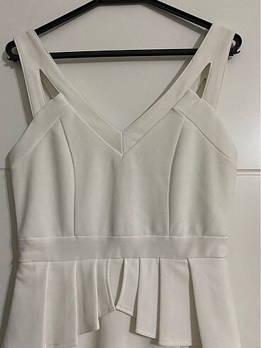 Beyaz Mini Elbise - Görsel 2