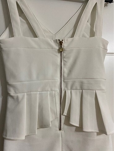 Beyaz Mini Elbise - Görsel 4